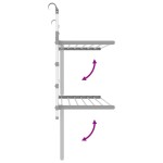 vidaXL Suport de uscare pentru balcon 89x25x(60-95) cm aluminiu vidaXL Suport de uscare pentru balcon 89x25x(60-95) cm aluminiu
