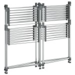 vidaXL Suport pentru uscat rufe, 107x107x120 cm, aluminiu vidaXL Suport pentru uscat rufe, 107x107x120 cm, aluminiu