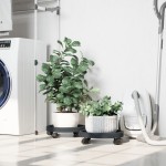 vidaXL Cărucioare pentru plante cu roți 2 buc. gri diametru 34cm 35kg vidaXL Cărucioare pentru plante cu roți 2 buc. gri diametru 34cm 35kg