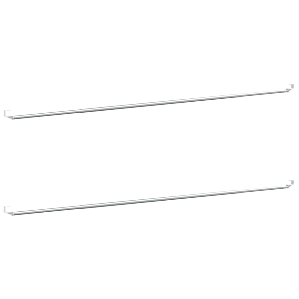 vidaXL Șine pentru perdele 2 buc, alb și argintiu, 90-130 cm, aluminiu