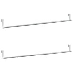 vidaXL Șine pentru perdele 2 buc, alb și argintiu, 60-105 cm, aluminiu vidaXL Șine pentru perdele 2 buc, alb și argintiu, 60-105 cm, aluminiu