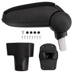 vidaXL Cotieră auto, negru, 13x34x(36,5-53) cm ABS vidaXL Cotieră auto, negru, 13x34x(36,5-53) cm ABS