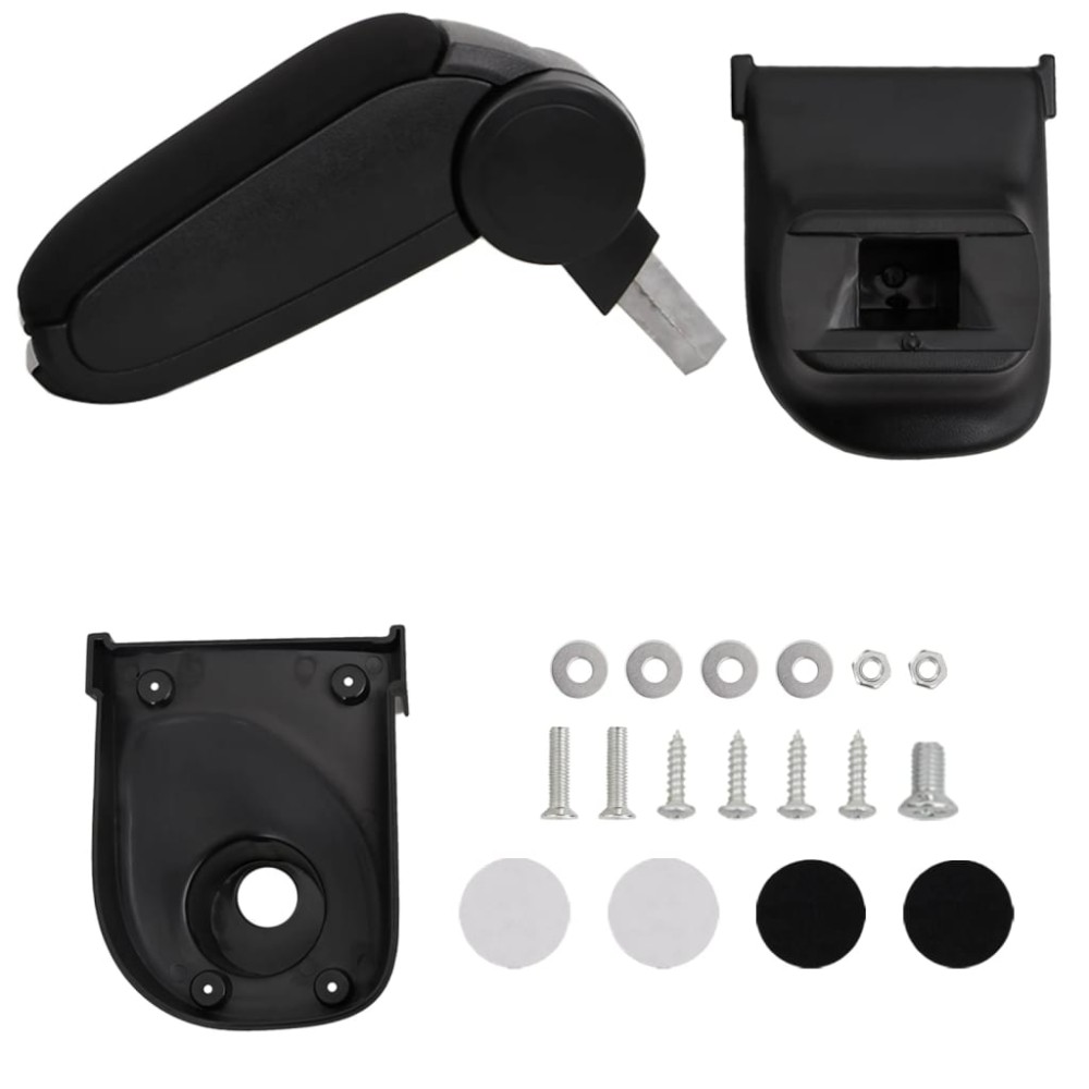 vidaXL Cotieră auto, negru, 15x35x(30-47) cm ABS