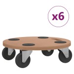 vidaXL Șasiu rulant, 6 buc., lemn prelucrat, rotund vidaXL Șasiu rulant, 6 buc., lemn prelucrat, rotund