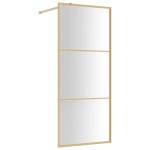 vidaXL Paravan de duș walk-in auriu, 90x195 cm sticlă ESG transparentă vidaXL Paravan de duș walk-in auriu, 90x195 cm sticlă ESG transparentă