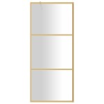 vidaXL Paravan de duș walk-in auriu, 90x195 cm sticlă ESG transparentă vidaXL Paravan de duș walk-in auriu, 90x195 cm sticlă ESG transparentă