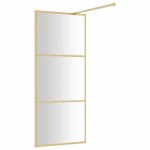 vidaXL Paravan de duș walk-in auriu, 90x195 cm sticlă ESG transparentă vidaXL Paravan de duș walk-in auriu, 90x195 cm sticlă ESG transparentă