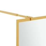 vidaXL Paravan de duș walk-in auriu, 90x195 cm sticlă ESG transparentă vidaXL Paravan de duș walk-in auriu, 90x195 cm sticlă ESG transparentă