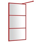 vidaXL Paravan de duș walk-in roșu 115x195 cm sticlă ESG transparentă vidaXL Paravan de duș walk-in roșu 115x195 cm sticlă ESG transparentă