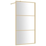 vidaXL Paravan de duș walk-in auriu 115x195 cm sticlă ESG transparentă vidaXL Paravan de duș walk-in auriu 115x195 cm sticlă ESG transparentă