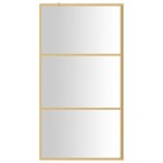 vidaXL Paravan de duș walk-in auriu 115x195 cm sticlă ESG transparentă vidaXL Paravan de duș walk-in auriu 115x195 cm sticlă ESG transparentă