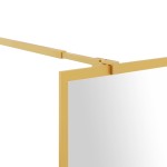 vidaXL Paravan de duș walk-in auriu 115x195 cm sticlă ESG transparentă vidaXL Paravan de duș walk-in auriu 115x195 cm sticlă ESG transparentă