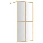 vidaXL Paravan de duș walk-in auriu, 90x195 cm sticlă ESG transparentă vidaXL Paravan de duș walk-in auriu, 90x195 cm sticlă ESG transparentă