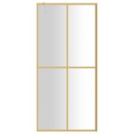 vidaXL Paravan de duș walk-in auriu, 90x195 cm sticlă ESG transparentă vidaXL Paravan de duș walk-in auriu, 90x195 cm sticlă ESG transparentă