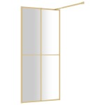 vidaXL Paravan de duș walk-in auriu, 90x195 cm sticlă ESG transparentă vidaXL Paravan de duș walk-in auriu, 90x195 cm sticlă ESG transparentă