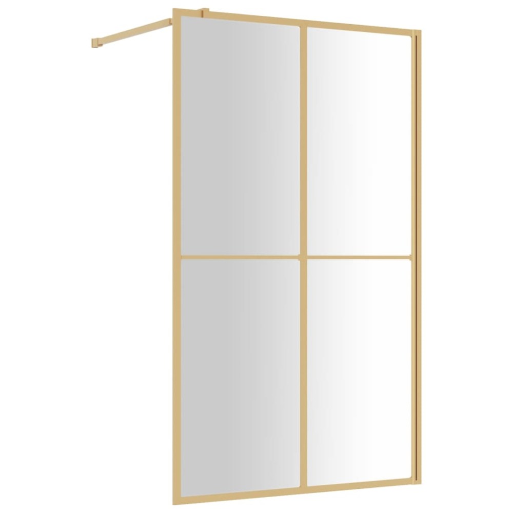 vidaXL Paravan de duș walk-in auriu 115x195 cm sticlă ESG transparentă