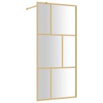vidaXL Paravan de duș walk-in auriu, 90x195 cm sticlă ESG transparentă vidaXL Paravan de duș walk-in auriu, 90x195 cm sticlă ESG transparentă