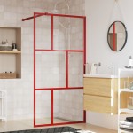 vidaXL Paravan de duș walk-in roșu 115x195 cm sticlă ESG transparentă vidaXL Paravan de duș walk-in roșu 115x195 cm sticlă ESG transparentă