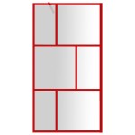 vidaXL Paravan de duș walk-in roșu 115x195 cm sticlă ESG transparentă vidaXL Paravan de duș walk-in roșu 115x195 cm sticlă ESG transparentă