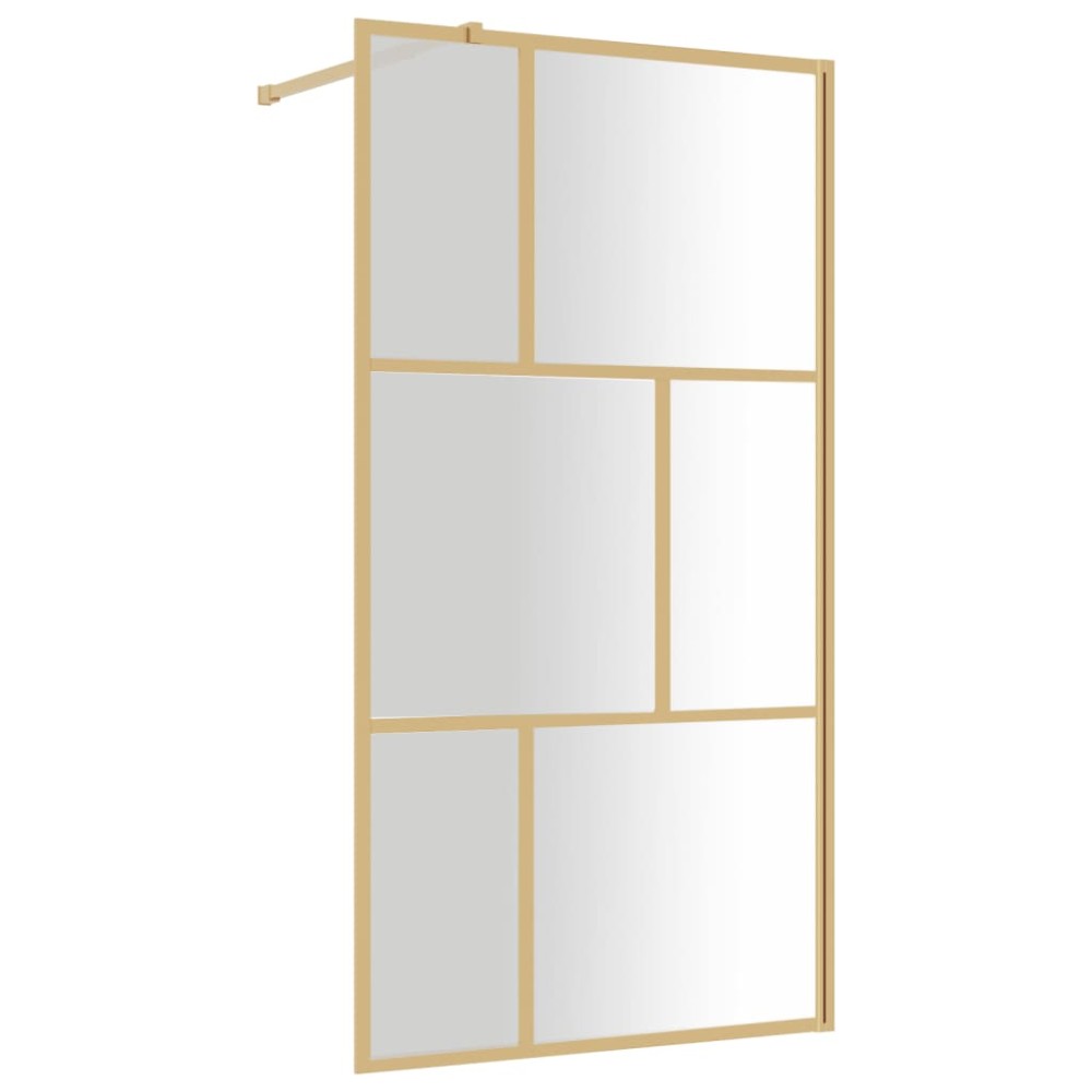 vidaXL Paravan de duș walk-in auriu 115x195 cm sticlă ESG transparentă