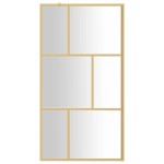 vidaXL Paravan de duș walk-in auriu 115x195 cm sticlă ESG transparentă vidaXL Paravan de duș walk-in auriu 115x195 cm sticlă ESG transparentă