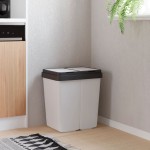vidaXL Coș de gunoi dublu, alb, 2x25 L vidaXL Coș de gunoi dublu, alb, 2x25 L