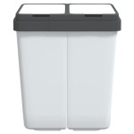 vidaXL Coș de gunoi dublu, alb, 2x25 L vidaXL Coș de gunoi dublu, alb, 2x25 L