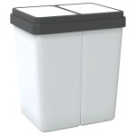 vidaXL Coș de gunoi dublu, alb, 2x25 L vidaXL Coș de gunoi dublu, alb, 2x25 L