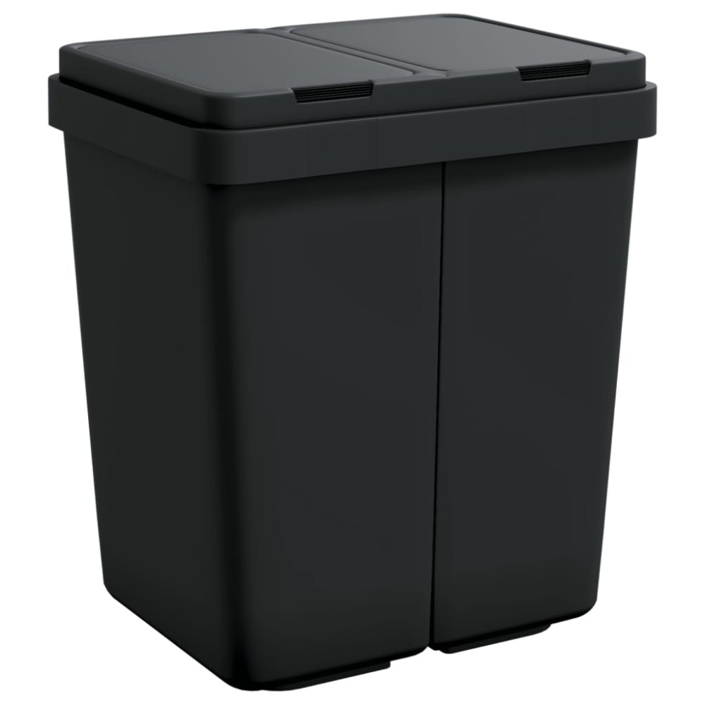 vidaXL Coș de gunoi dublu, antracit, 2x25 L