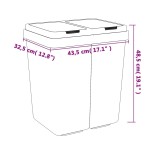 vidaXL Coș de gunoi dublu, antracit, 2x25 L vidaXL Coș de gunoi dublu, antracit, 2x25 L