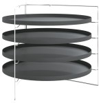 vidaXL Tăvi pentru pizza, 4 buc., cu suport, Ø 28 cm, oțel vidaXL Tăvi pentru pizza, 4 buc., cu suport, Ø 28 cm, oțel