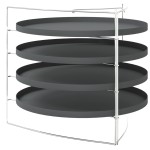 vidaXL Tăvi pentru pizza, 4 buc., cu suport, Ø 28 cm, oțel vidaXL Tăvi pentru pizza, 4 buc., cu suport, Ø 28 cm, oțel