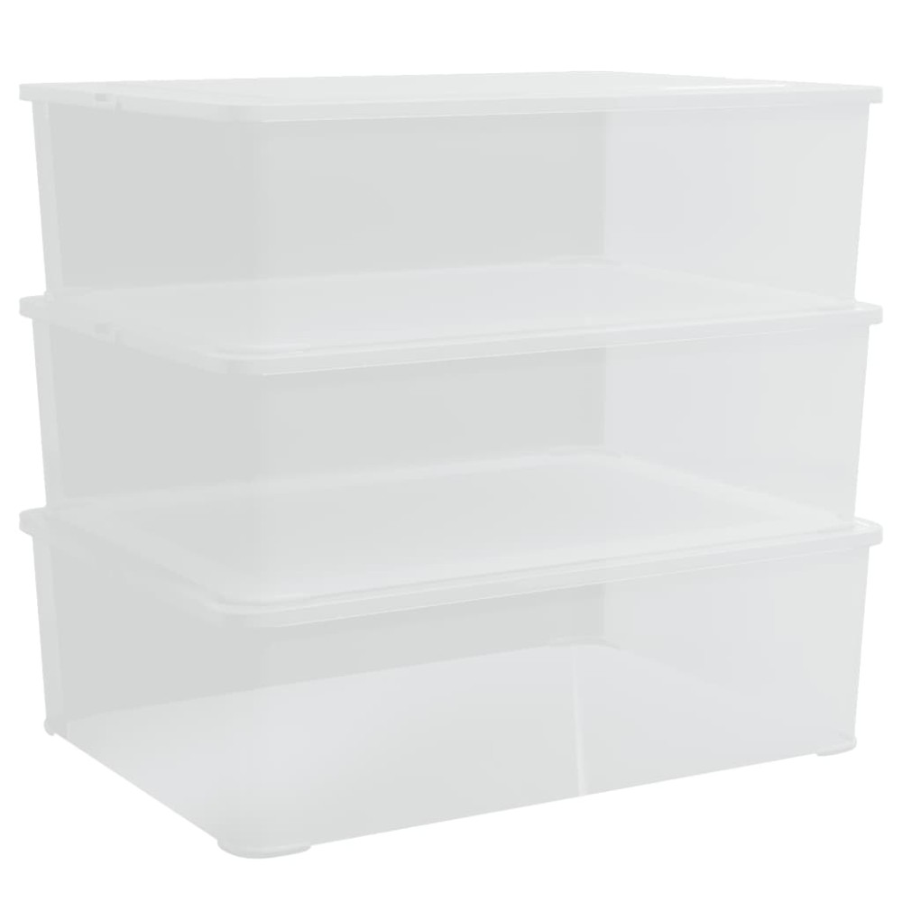 vidaXL Cutii de depozitare din plastic, 3 buc., 25 L, stivuibile