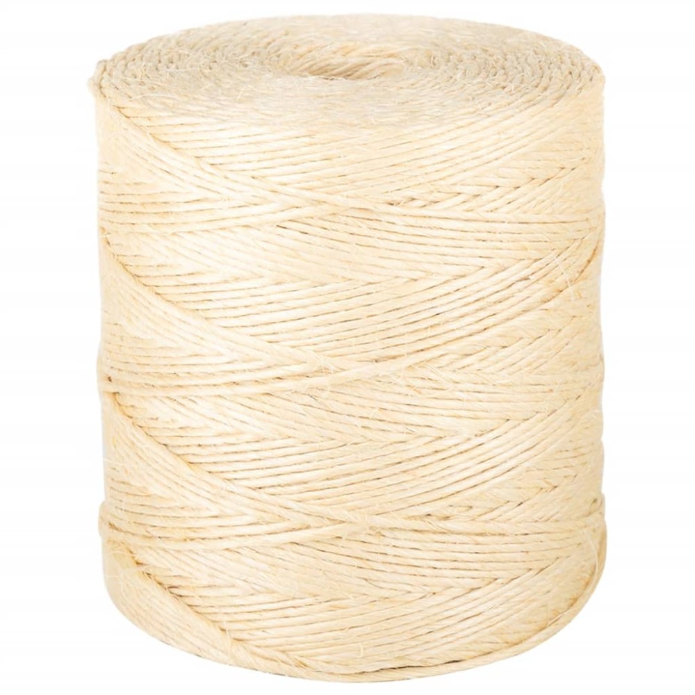 vidaXL Frânghie, 600 m, sisal 100%, 2 mm