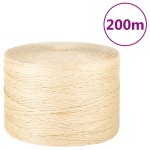 vidaXL Frânghie, 200 m, sisal 100%, 3 mm vidaXL Frânghie, 200 m, sisal 100%, 3 mm
