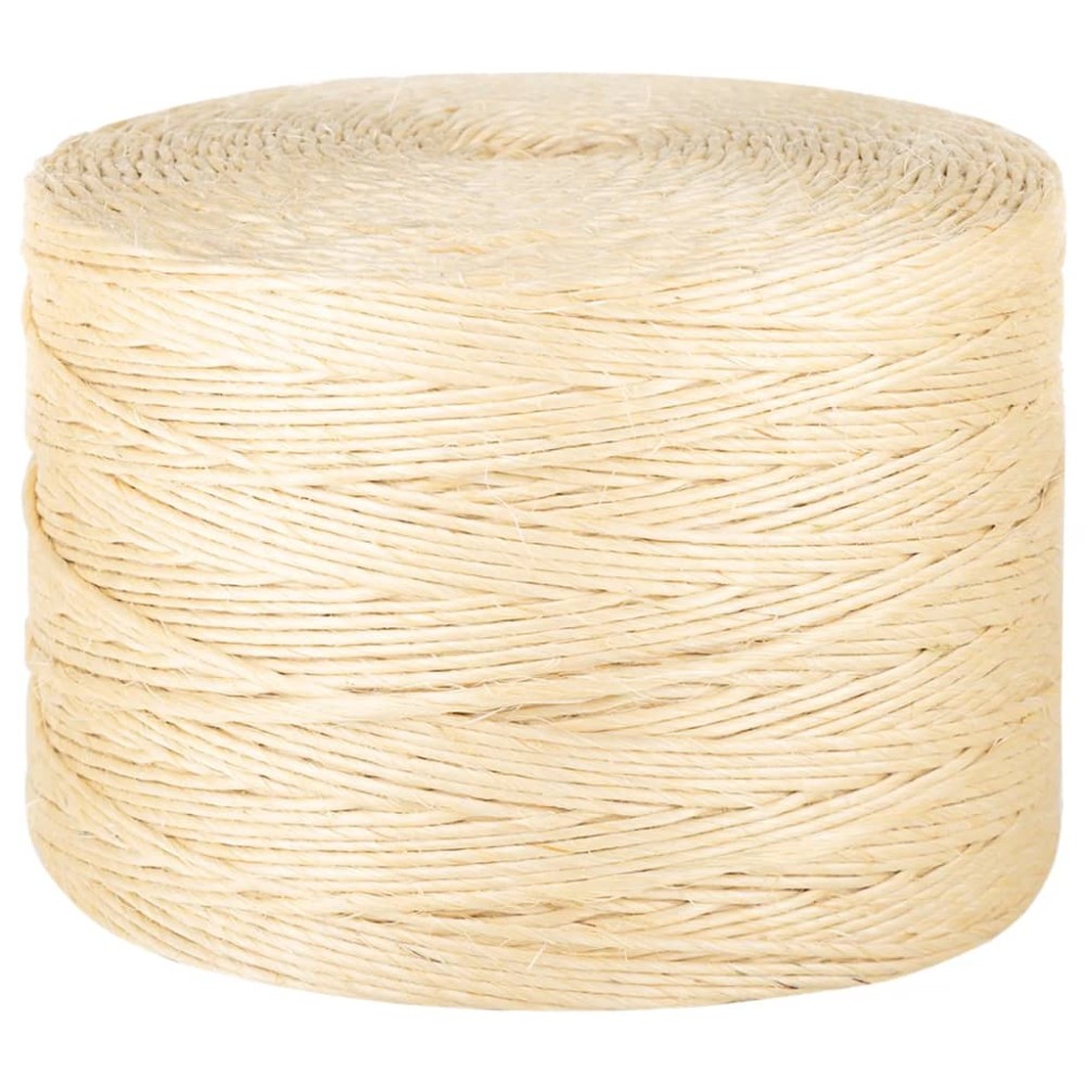 vidaXL Frânghie, 2000 m, sisal 100%, 3 mm