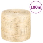 vidaXL Frânghie, 100 m, sisal 100%, 4 mm vidaXL Frânghie, 100 m, sisal 100%, 4 mm