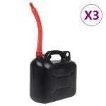 vidaXL Bidon de combustibil, pipă flexibilă, 3 buc. negru 10 L plastic vidaXL Bidon de combustibil, pipă flexibilă, 3 buc. negru 10 L plastic