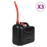 vidaXL Bidon de combustibil, pipă flexibilă, 3 buc. negru 20 L plastic vidaXL Bidon de combustibil, pipă flexibilă, 3 buc. negru 20 L plastic
