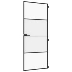 vidaXL Ușă de interior negru 83x201,5 cm sticlă securiz./aluminiu slim