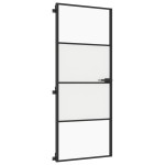 vidaXL Ușă de interior negru 83x201,5 cm sticlă securiz./aluminiu slim