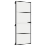 vidaXL Ușă de interior negru 83x201,5 cm sticlă securiz./aluminiu slim