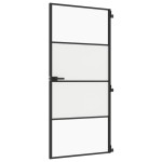 vidaXL Ușă de interior negru 93x201,5 cm sticlă securiz./aluminiu slim vidaXL Ușă de interior negru 93x201,5 cm sticlă securiz./aluminiu slim