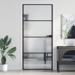 vidaXL Ușă de interior negru 93x201,5 cm sticlă securiz./aluminiu slim vidaXL Ușă de interior negru 93x201,5 cm sticlă securiz./aluminiu slim