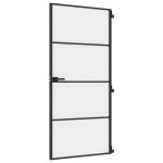 vidaXL Ușă de interior negru 93x201,5 cm sticlă securiz./aluminiu slim vidaXL Ușă de interior negru 93x201,5 cm sticlă securiz./aluminiu slim