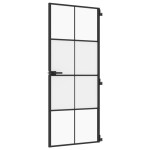 vidaXL Ușă de interior negru 83x201,5 cm sticlă securiz./aluminiu slim