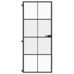 vidaXL Ușă de interior negru 83x201,5 cm sticlă securiz./aluminiu slim