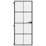 vidaXL Ușă de interior negru 83x201,5 cm sticlă securiz./aluminiu slim