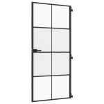 vidaXL Ușă de interior negru 93x201,5 cm sticlă securiz./aluminiu slim vidaXL Ușă de interior negru 93x201,5 cm sticlă securiz./aluminiu slim