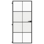 vidaXL Ușă de interior negru 93x201,5 cm sticlă securiz./aluminiu slim vidaXL Ușă de interior negru 93x201,5 cm sticlă securiz./aluminiu slim